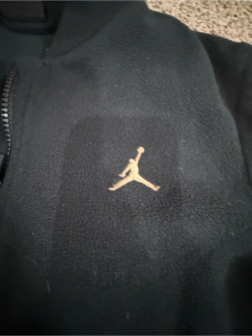 Jordan Boys Youth XL Black Full Zip Jacket Gold Jumpman Logo